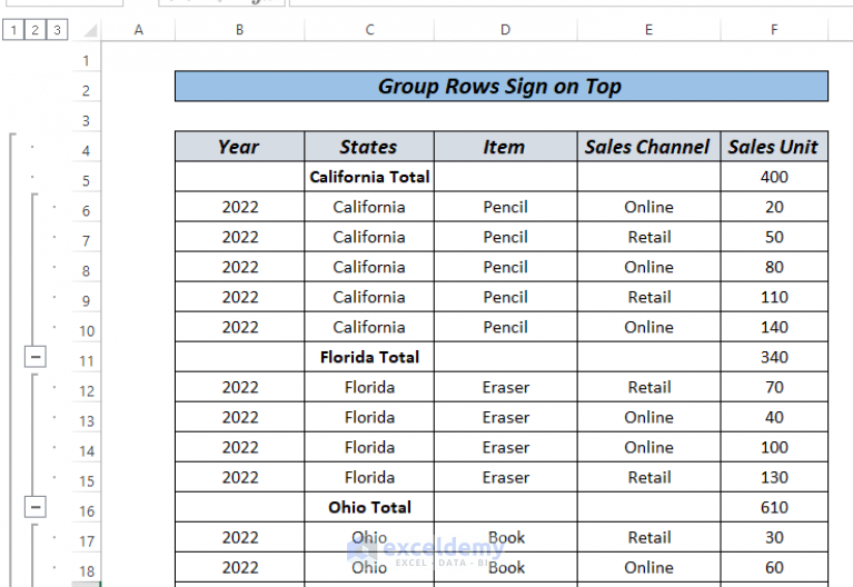 how-to-group-rows-with-same-value-in-excel-6-useful-ways