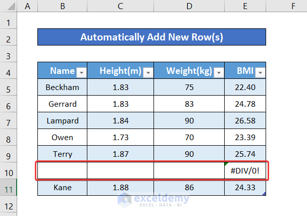 How To Add New Row Automatically In An Excel Table ExcelDemy