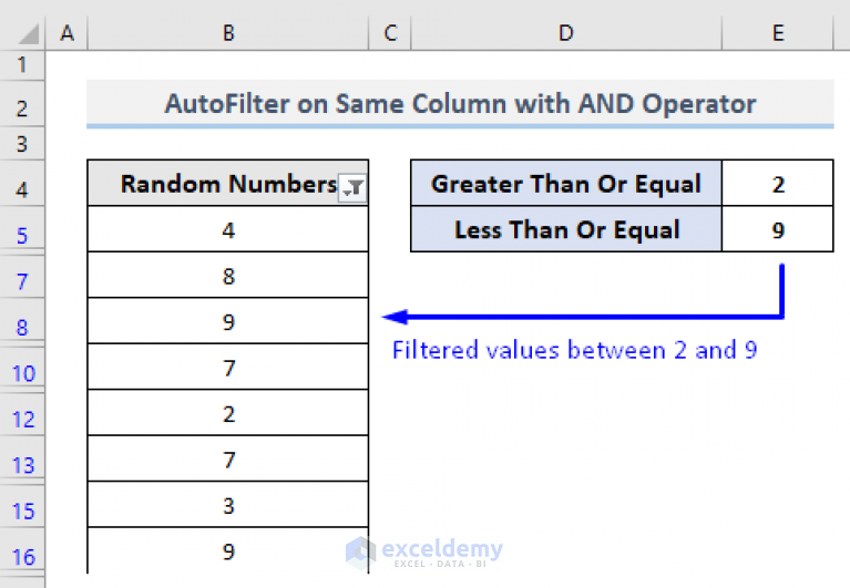 Vba To Autofilter With Multiple Criteria On Same Field In Excel 4 Methods 7891