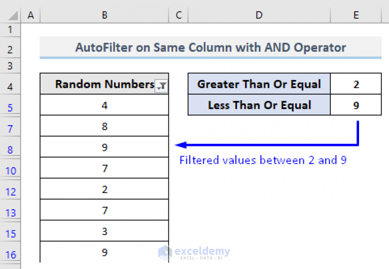 VBA to AutoFilter with Multiple Criteria on Same Field in Excel (4 Methods)