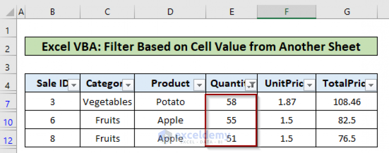 excel-vba-filter-based-on-cell-value-on-another-sheet-4-examples