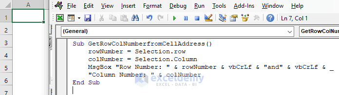 Excel VBA Get Row And Column Number From Cell Address 4 Methods 