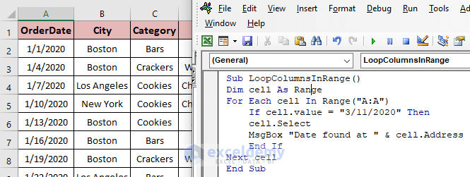 Excel VBA Loop Through Columns In Range 5 Examples ExcelDemy