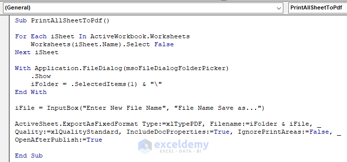 Print Multiple Excel Sheets To Single PDF File With VBA 6 Criteria 