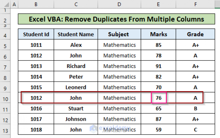 excel-vba-remove-duplicates-comparing-multiple-columns-3-examples