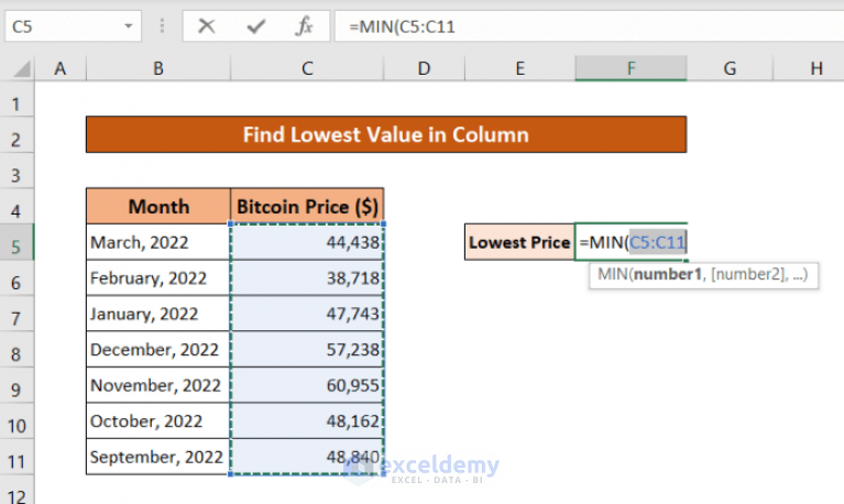 how-to-find-lowest-value-in-an-excel-column-6-ways-exceldemy