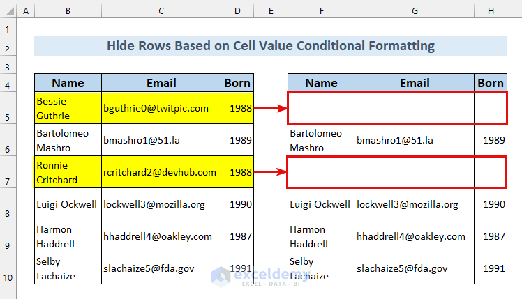 Excel Conditional Formatting Hide Cell Value