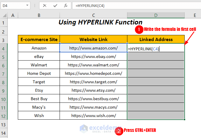 How To Activate Multiple Hyperlinks In Excel 4 Ways Exceldemy