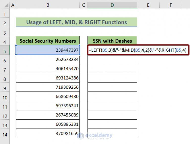 how-to-add-dashes-to-ssn-in-excel-6-methods-exceldemy