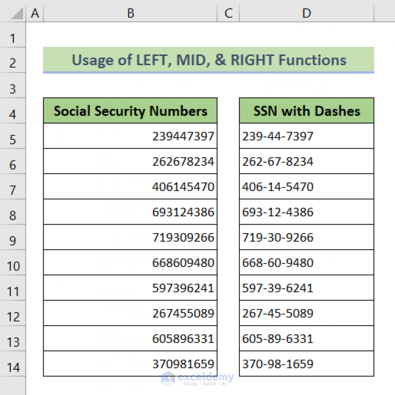 how-to-add-dashes-to-ssn-in-excel-6-methods-exceldemy