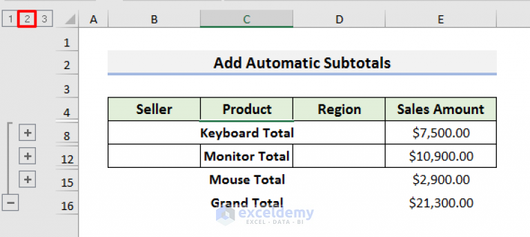 How To Add Subtotals In Excel 4 Easy Methods Exceldemy 0148