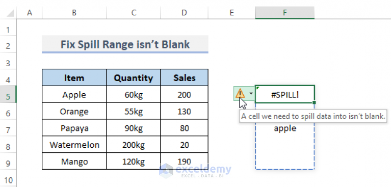 How to Correct a Spill (#SPILL!) Error in Excel (7 Easy Fixes) - ExcelDemy