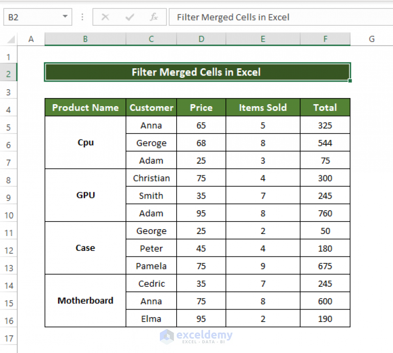 how-to-filter-in-excel-with-merged-cells-step-by-step-procedure