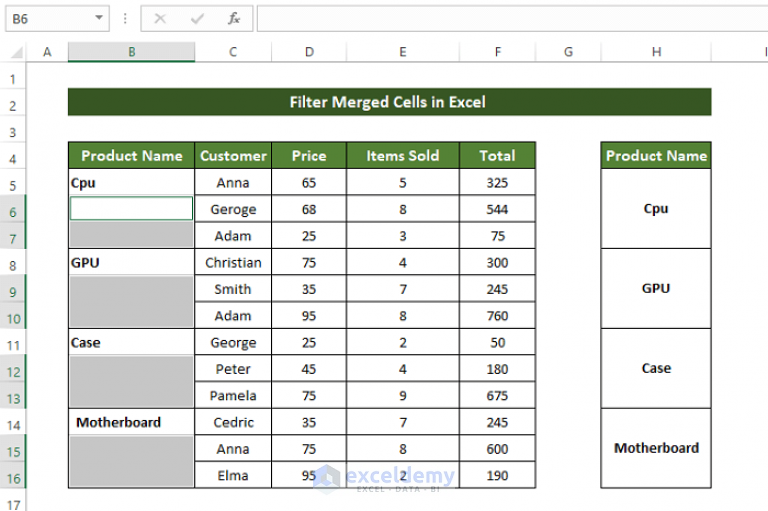 how-to-filter-in-excel-with-merged-cells-step-by-step-procedure