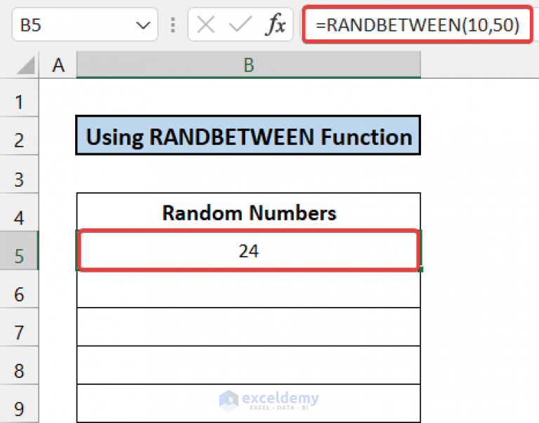 How To Generate Random Numbers Without Duplicates In Excel 7 Ways 0988