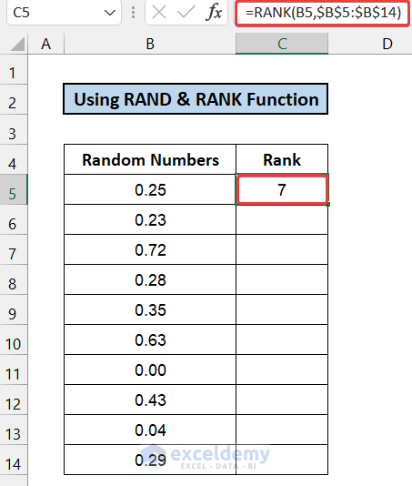 Generate Random Numbers Without Duplicates in Excel (7 Ways)