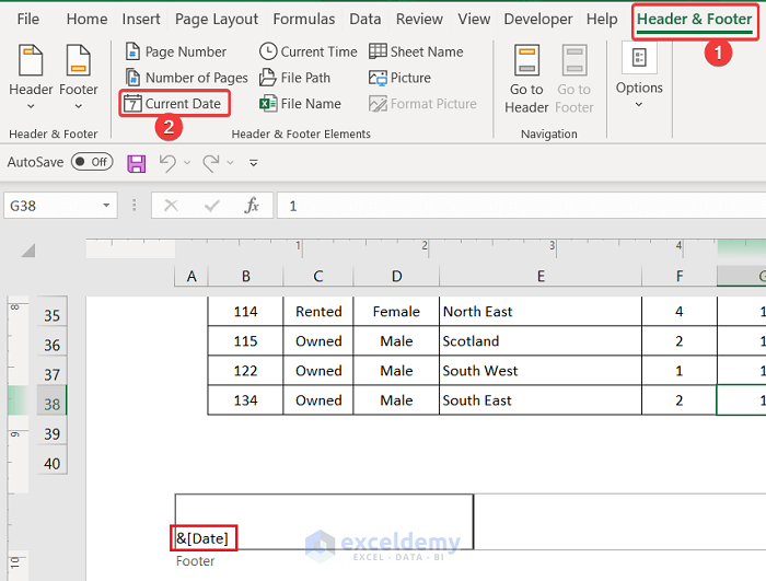 how-to-insert-date-in-footer-in-excel-3-ways-exceldemy