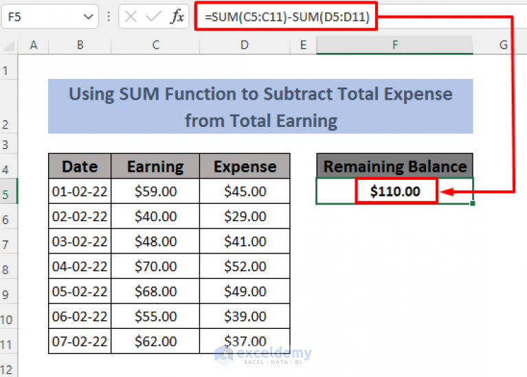 how-to-keep-a-running-balance-in-excel-8-methods