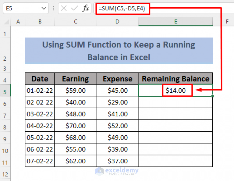 how-to-keep-a-running-balance-in-excel-8-methods