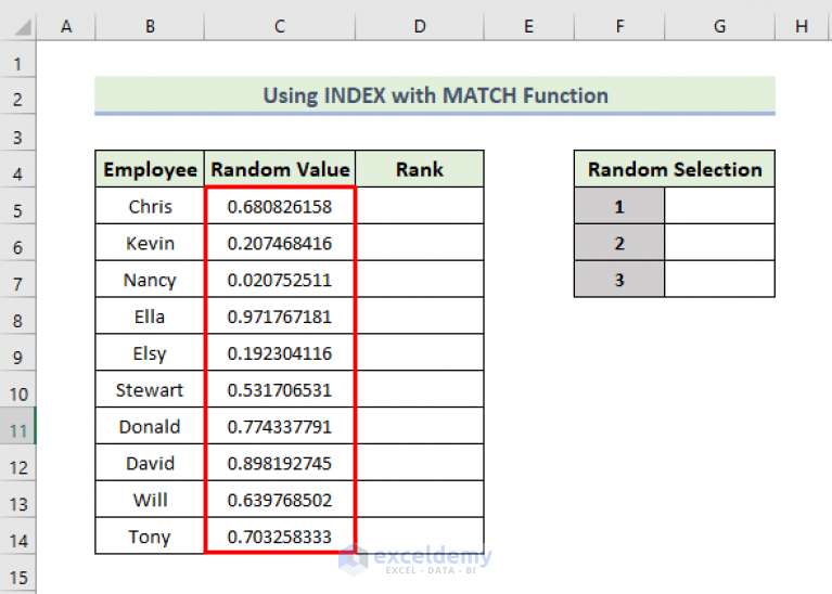 How To Create Random Selection In Excel