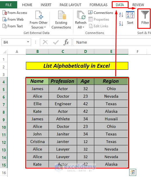 How To Make Alphabetical List In Excel 3 Ways ExcelDemy