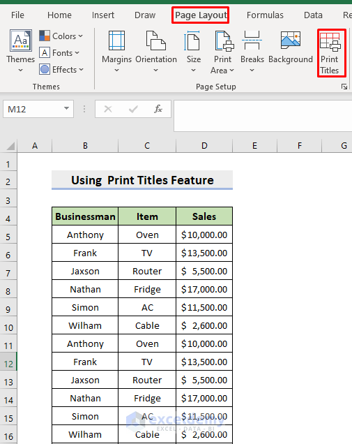 how-to-set-a-row-as-print-titles-in-excel-4-methods-exceldemy