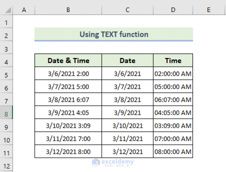 How to Split Date and Time in Excel (8 Easy Methods) ExcelDemy