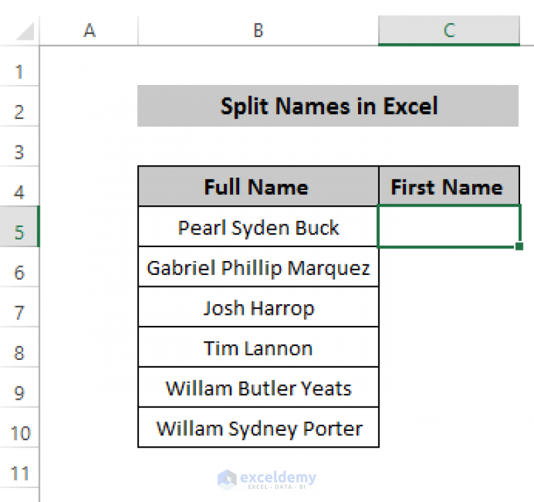 how-to-split-names-using-formula-in-excel-4-easy-methods