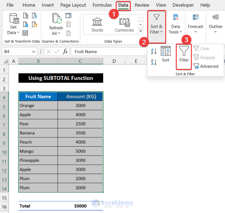 How To Sum Filtered Cells In Excel 5 Suitable Ways ExcelDemy