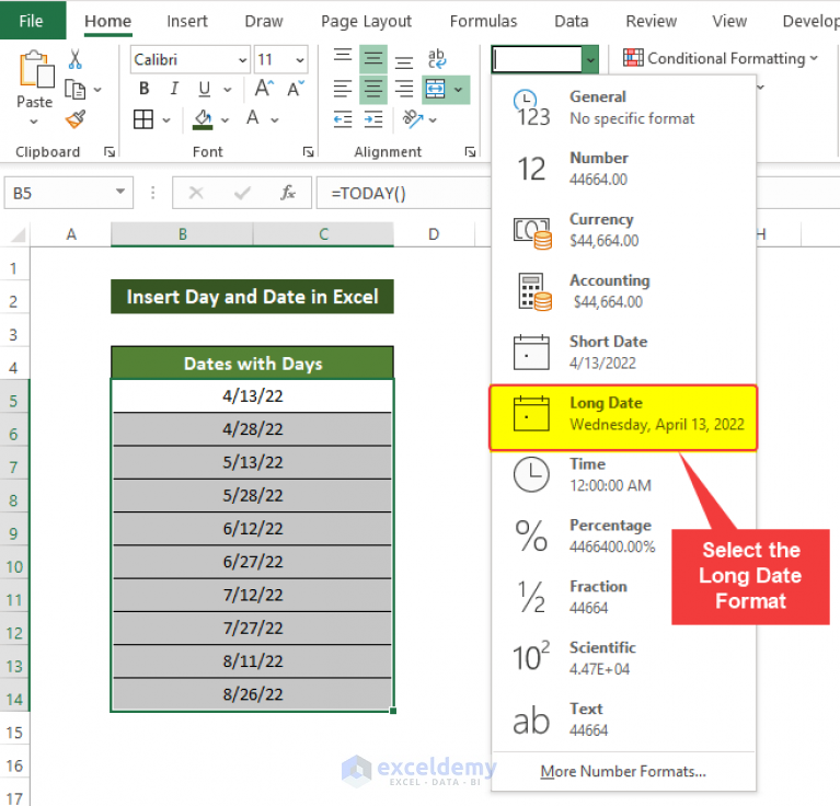 how-to-insert-day-and-date-in-excel-3-ways-exceldemy