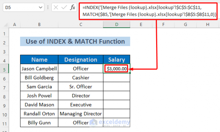 How to Merge Excel Files Based on Column (3 Methods)