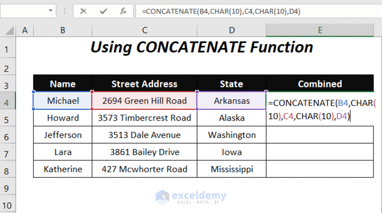 how-to-add-new-line-with-concatenate-formula-in-excel-5-ways