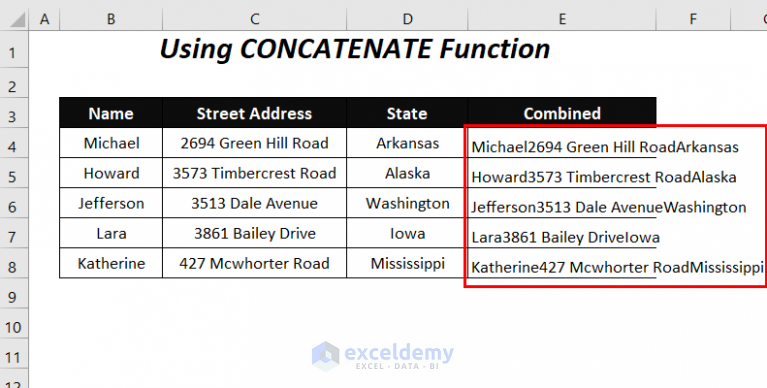 How To Add New Line With Concatenate Formula In Excel 5 Ways 5531