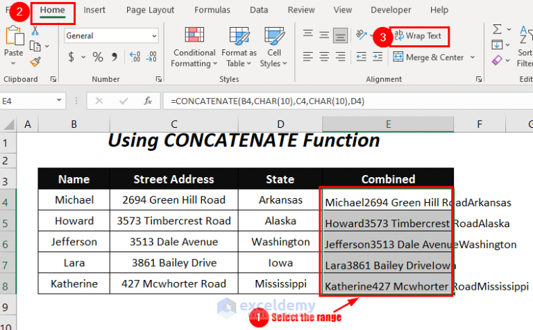 how-to-add-new-line-with-concatenate-formula-in-excel-5-ways