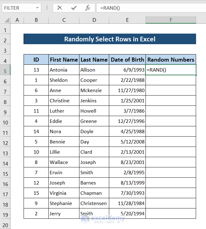 How To Randomly Select Rows In Excel 2 Ways ExcelDemy