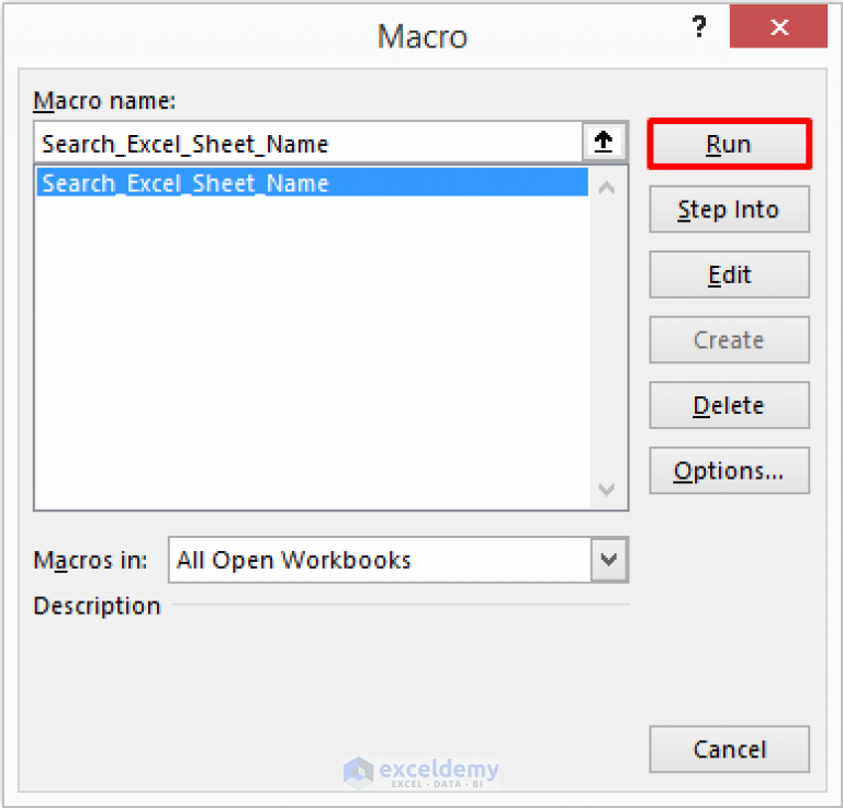 Search Sheet Name In Excel Vba