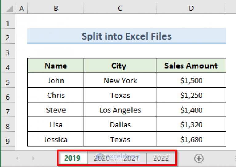 Split Excel Sheets Into Multiple Workbooks