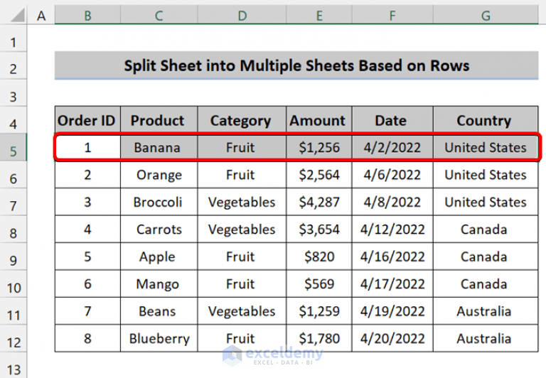 How To Split Excel Sheet Into Separate Workbooks Using Vba With Example 7194