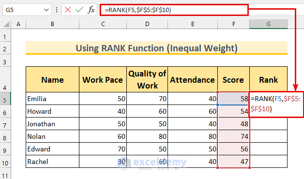  Stack Ranking Excel Template