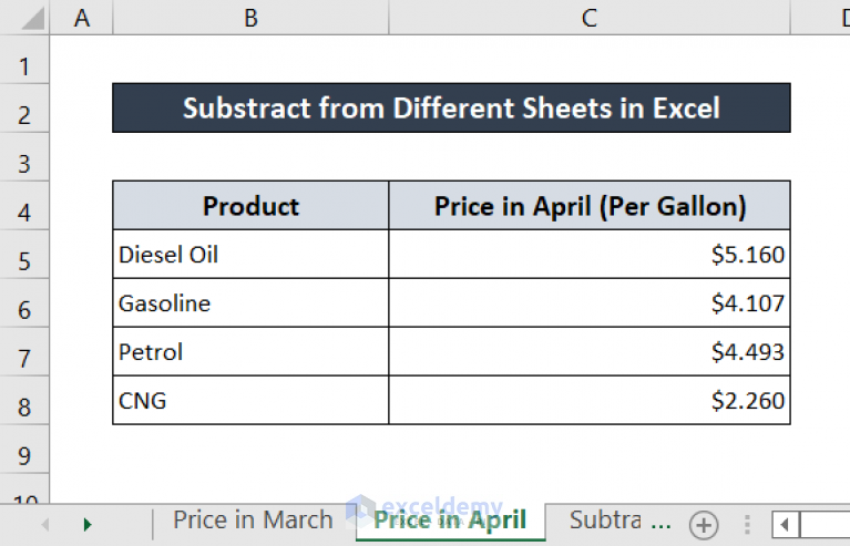 how-to-subtract-from-different-sheets-in-excel-2-suitable-ways