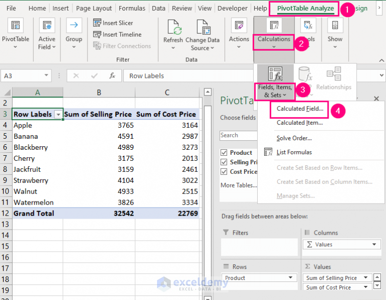 Pivot Table: Percentage Difference between Two Columns - ExcelDemy