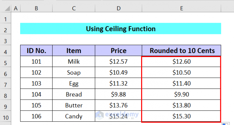 how-to-round-to-nearest-10-cents-in-excel-4-suitable-methods