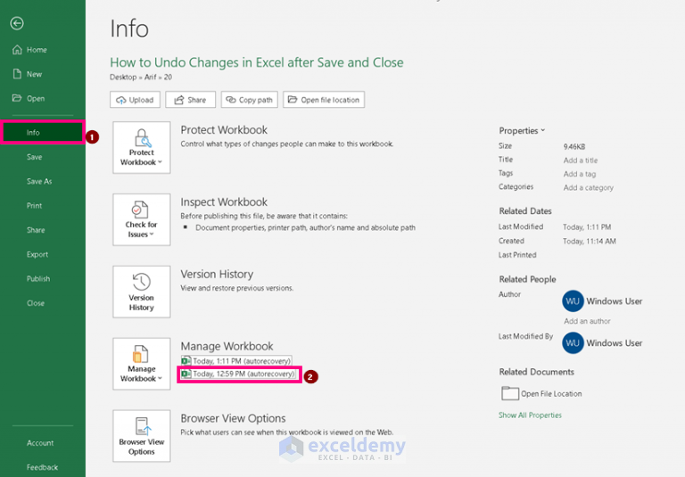 how-to-undo-changes-in-excel-after-save-and-close-2-easy-methods