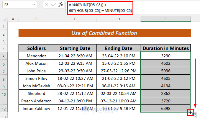 How to Calculate Time Difference Between Two Dates in Minutes in Excel