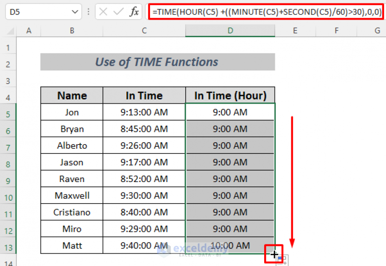 rounding-time-in-excel-to-nearest-hour-6-easy-methods