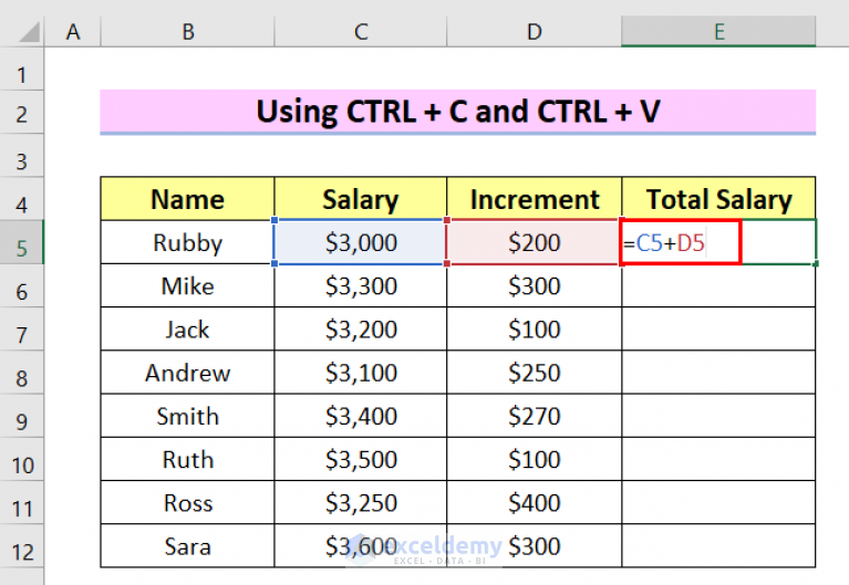 How to Drag Formula in Excel with Keyboard (7 Easy Methods)