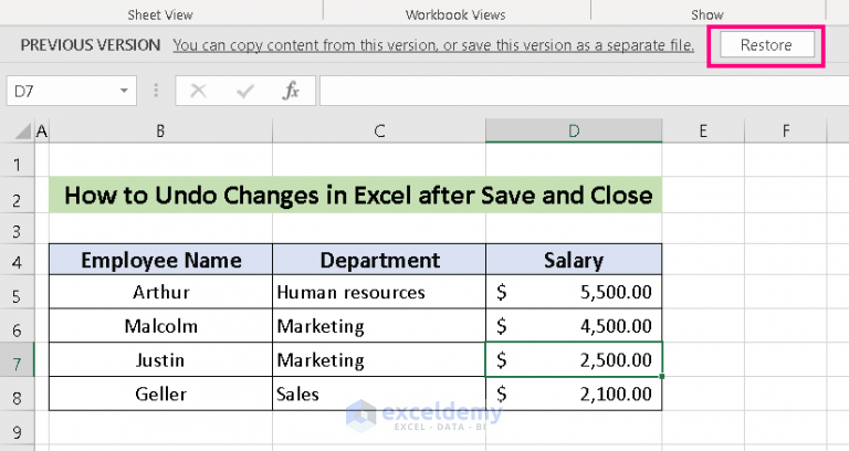 how-to-undo-changes-in-excel-after-save-and-close-2-easy-methods