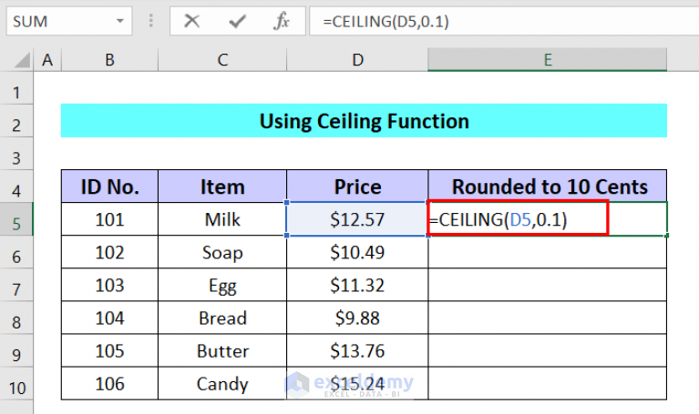 how-to-round-to-nearest-10-cents-in-excel-4-suitable-methods