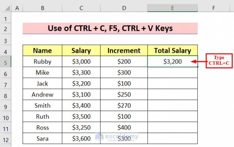 How To Drag Formula In Excel Shortcut Key