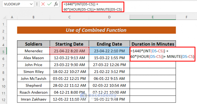 Excel Time Difference Between Two Dates In Minutes